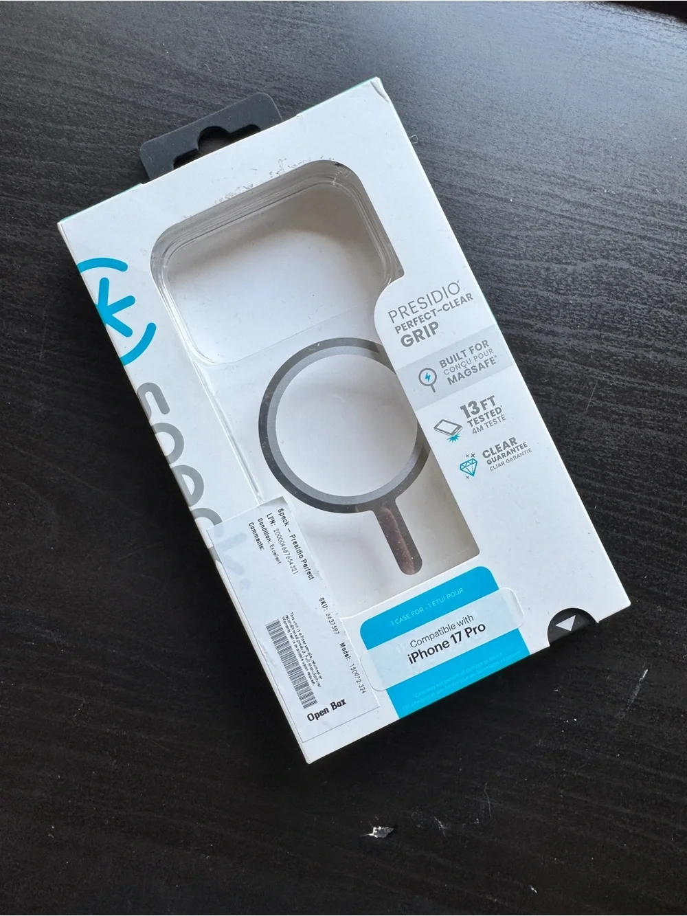 NIB Speck Apple iPhone 17 Pro Presidio Perfect-Clear Grip Case Mag Safe Clear